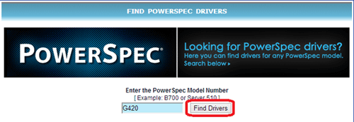 PowerSpec Drivers Search, Find Drivers